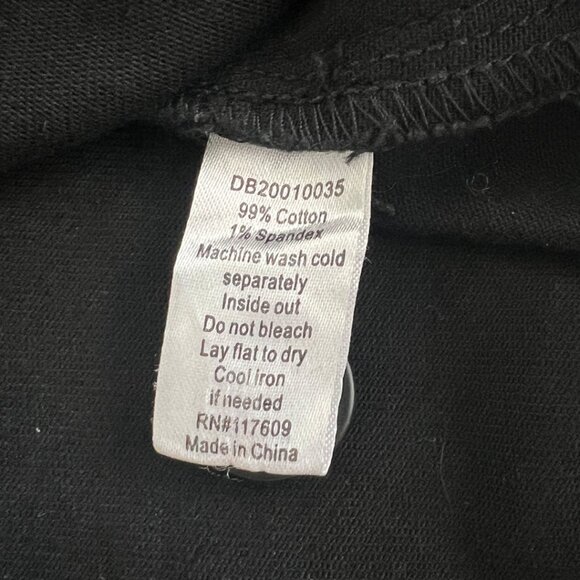 DownEast Black Stretch Denim Midi Skirt, Patch Pockets and Button Front, Sz L - Picture 7 of 7